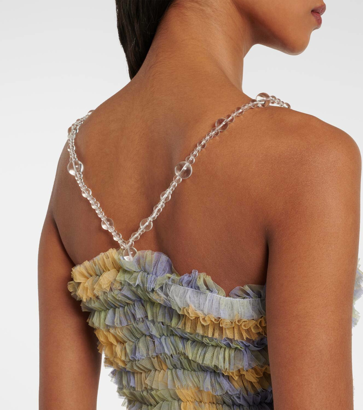 Susan Fang Smocked tulle top