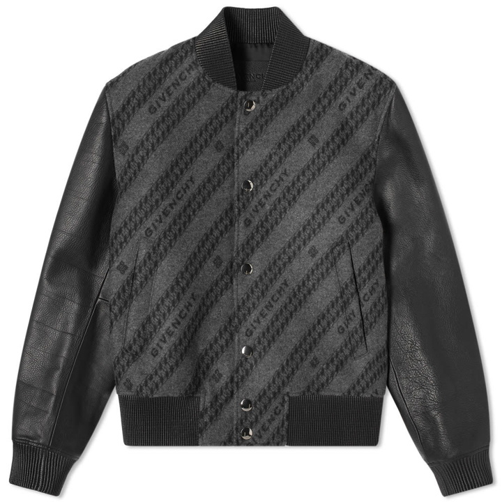 Photo: Givenchy Chain Jacquard Wool Varsity Jacket