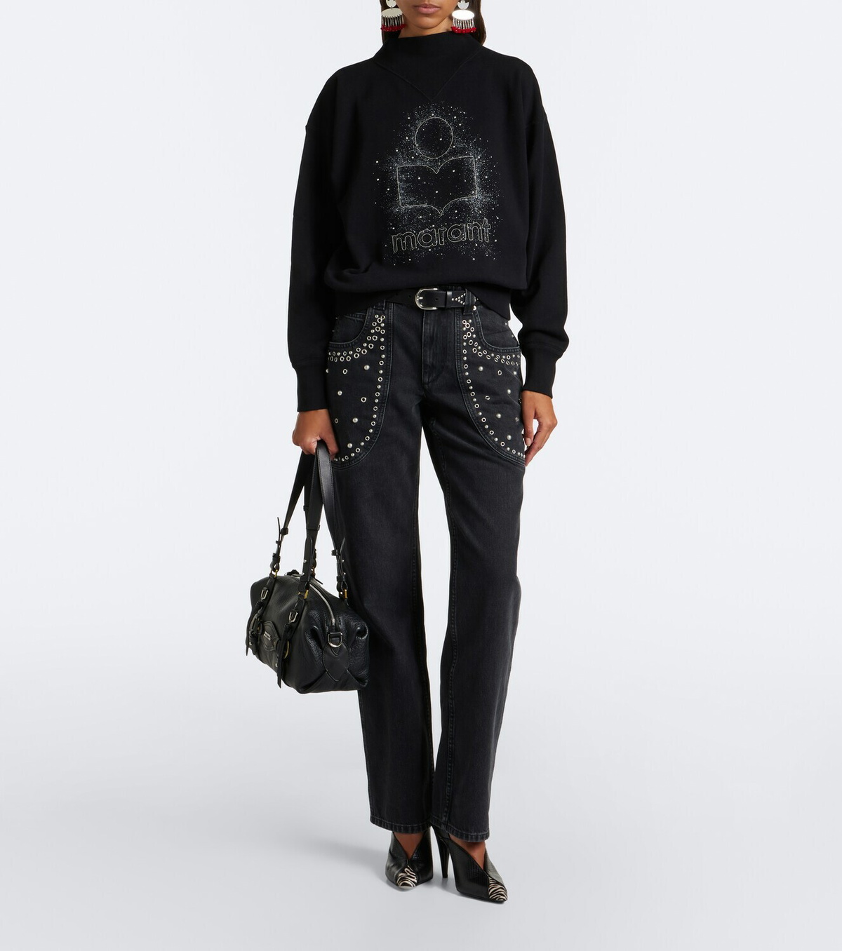Marant Etoile Moby sequined cotton-blend sweatshirt