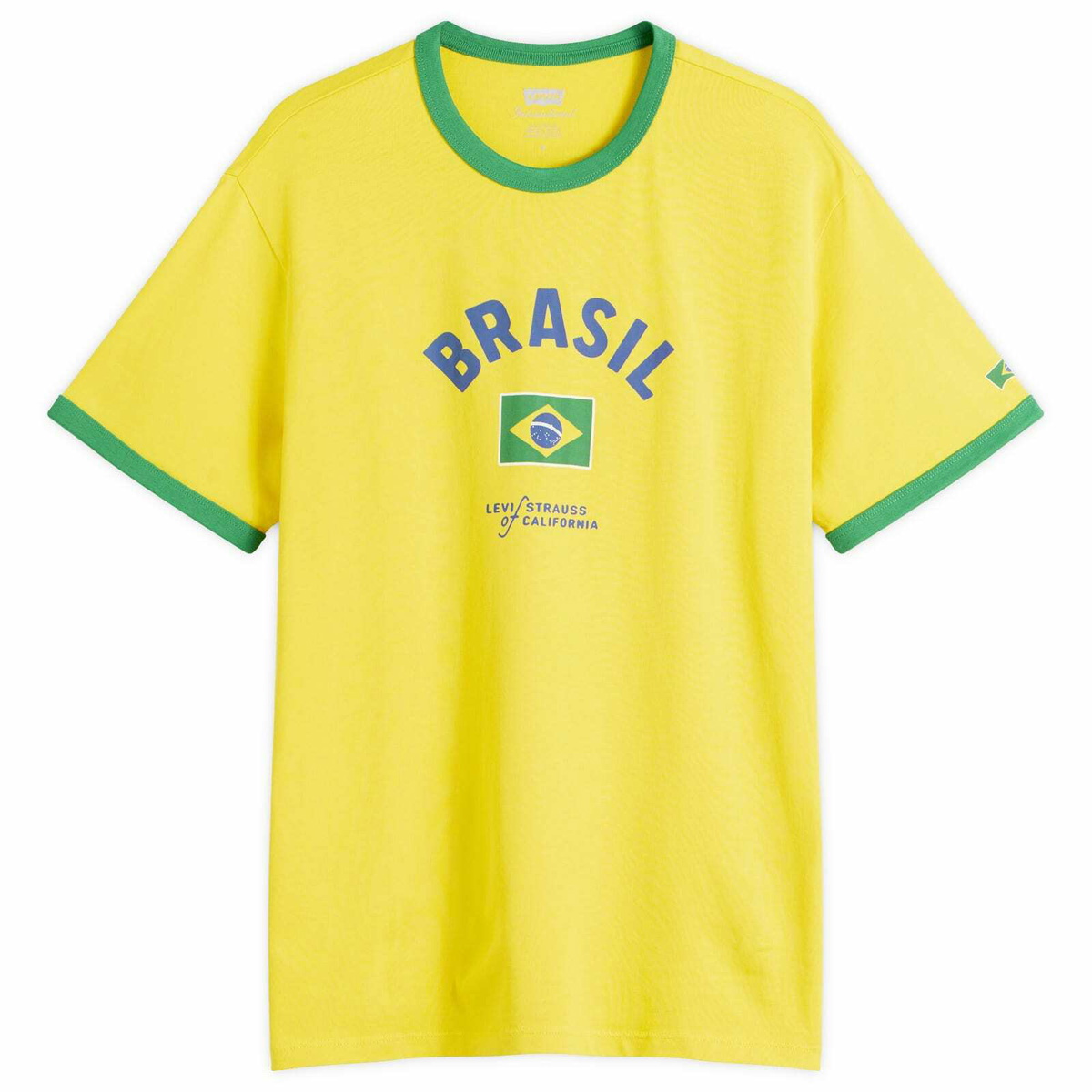 Levi's Men's Brasil Retro Ringer T-Shirt in Yellow