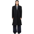 MM6 Maison Margiela Black Wool Felt Single-Breasted Coat