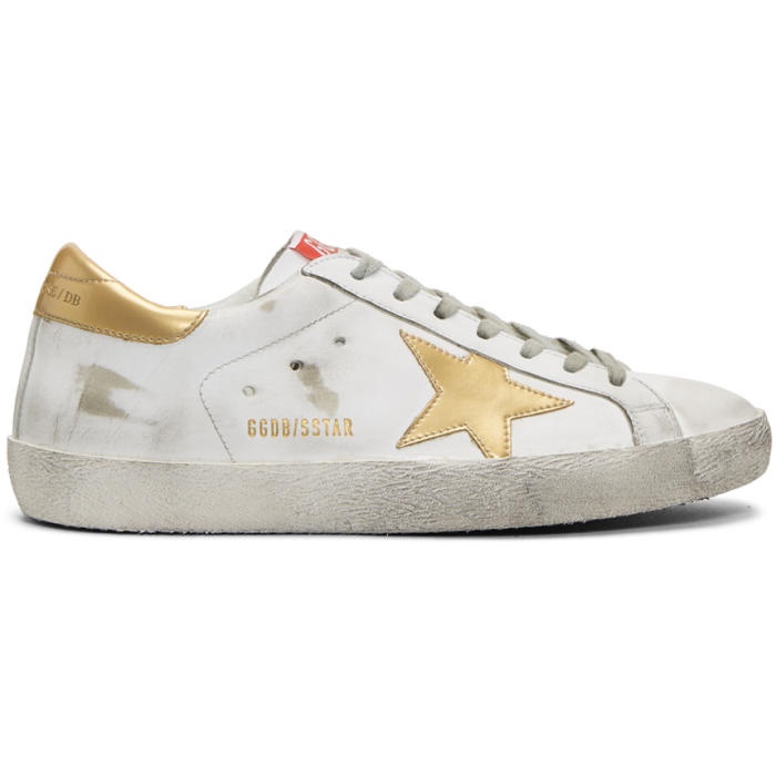 Photo: Golden Goose White and Gold Superstar Sneakers