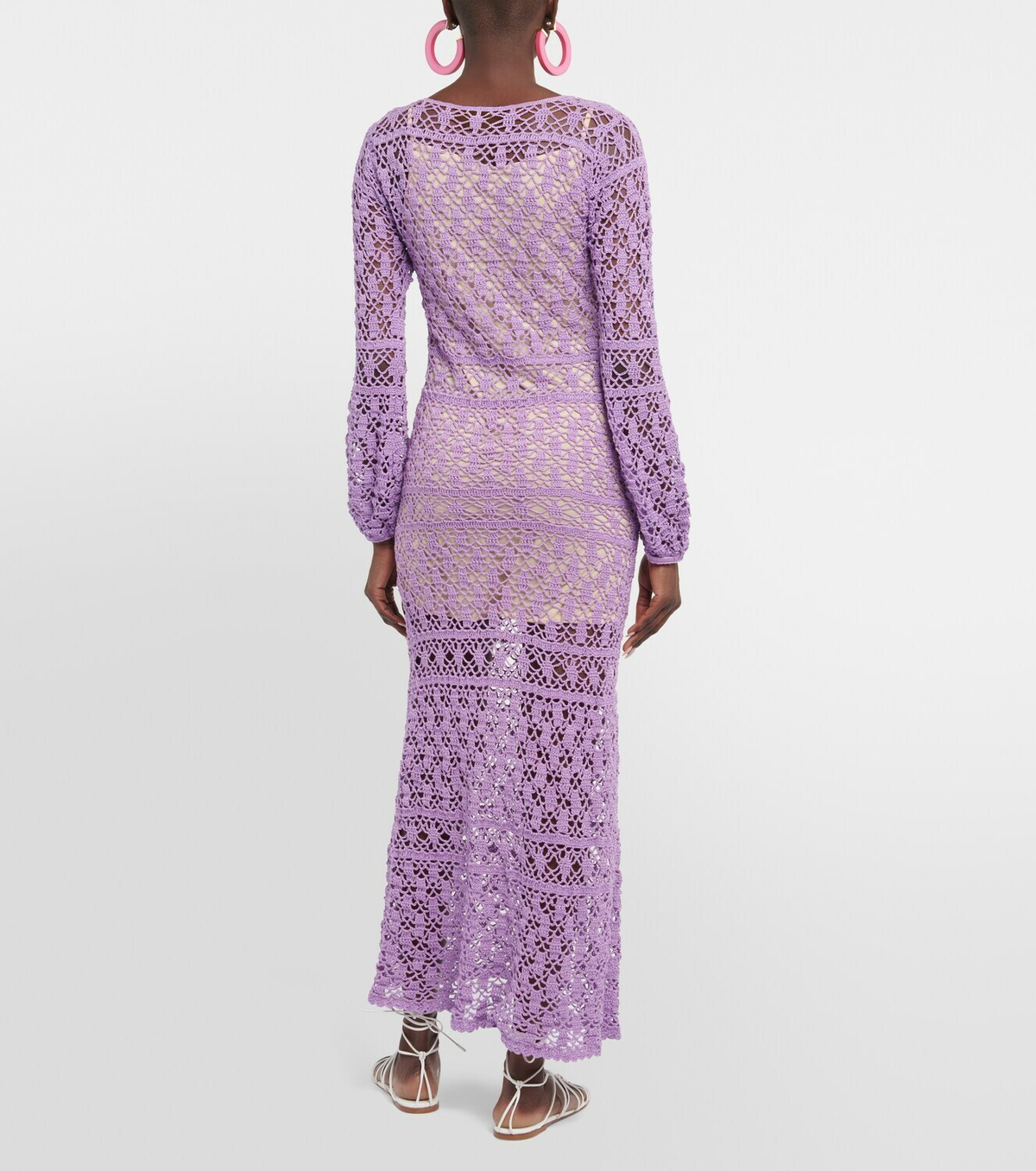 Anna Kosturova Bianca crochet cotton midi dress