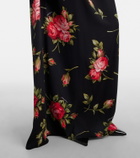 Dolce&Gabbana Floral caped silk-blend gown