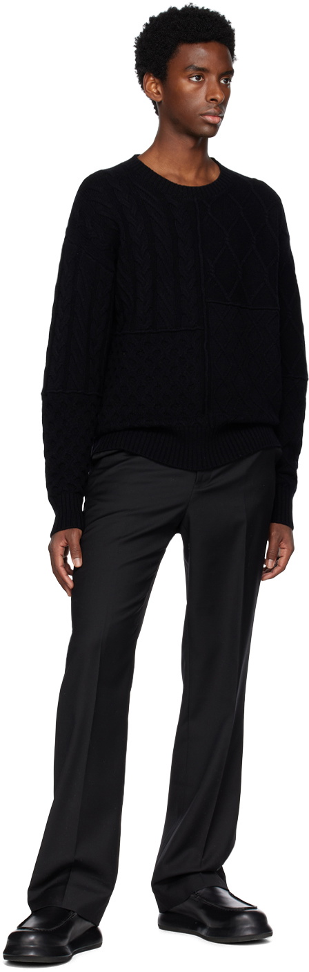 WYNN HAMLYN Black Patchwork Sweater