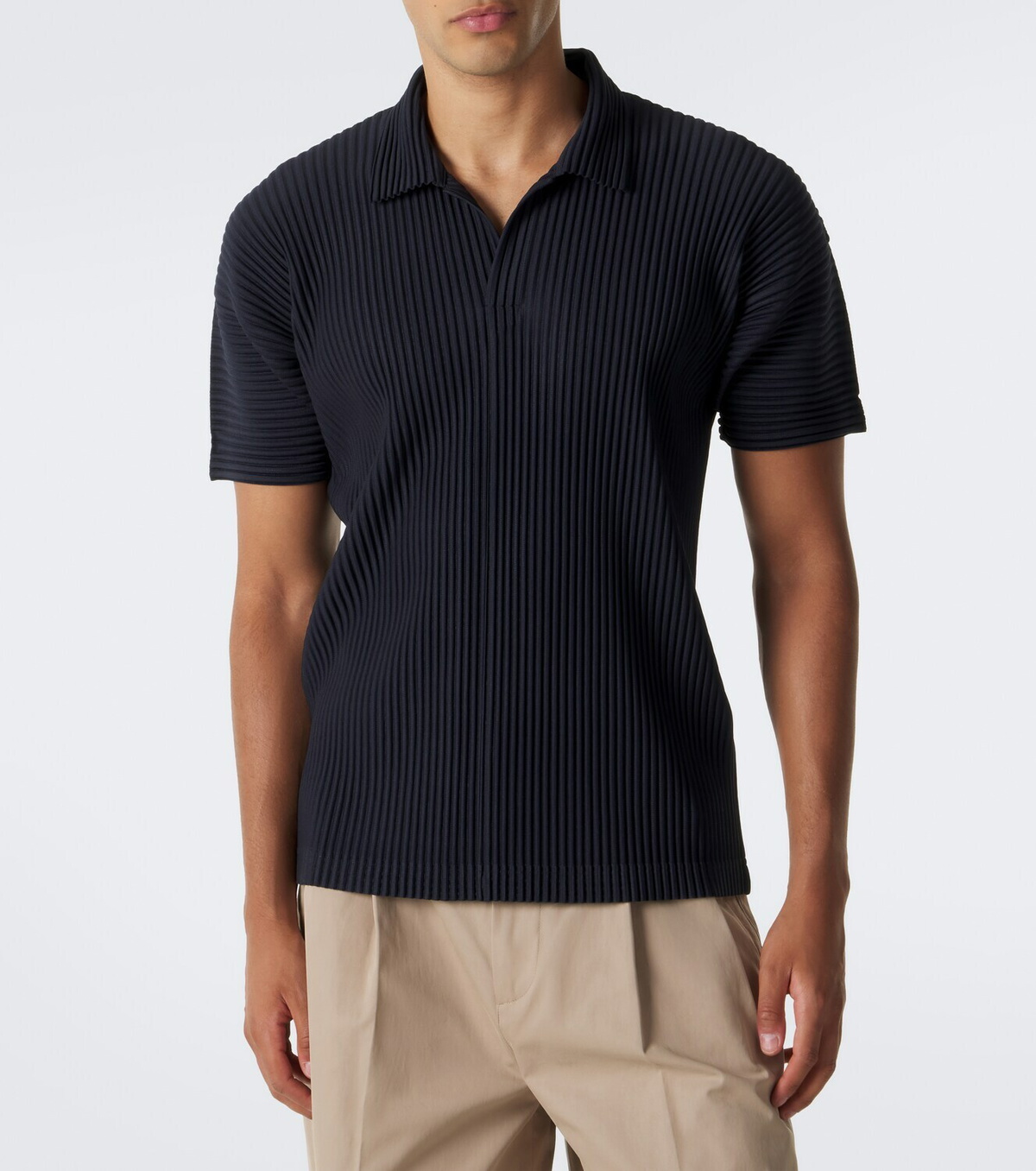 Homme Plissé Issey Miyake Basics pleated polo shirt