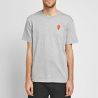 Comme des Garçons Play Men's Large Heart T-Shirt in Grey