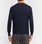 Brunello Cucinelli - Wool and Cashmere-Blend Sweater - Men - Navy