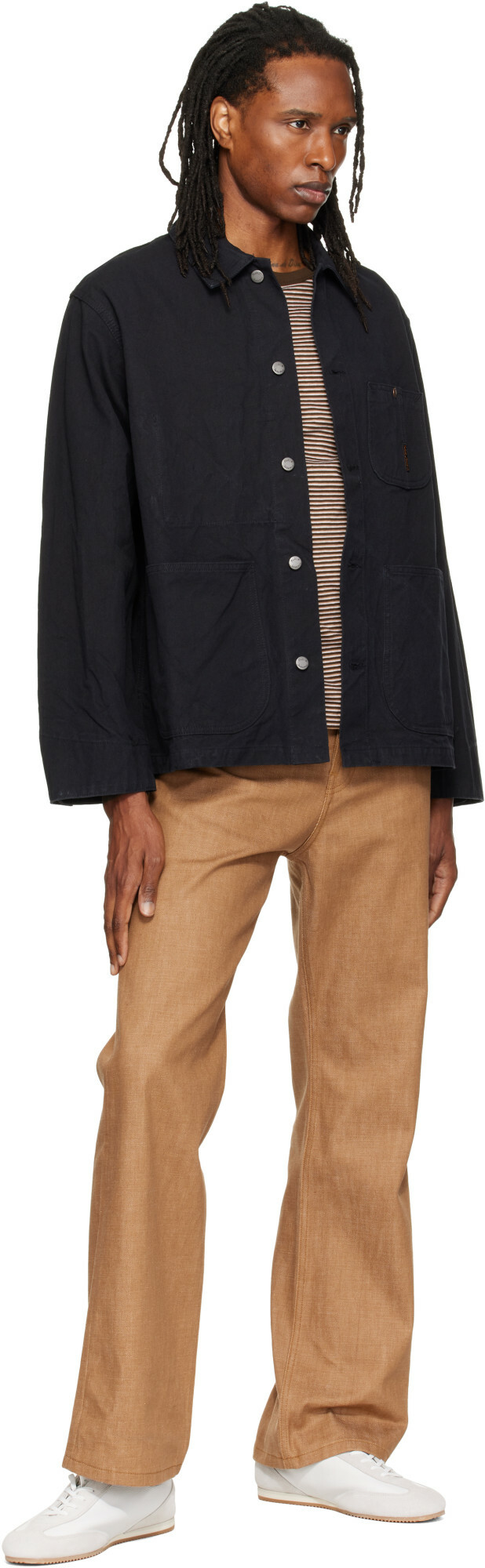 Nudie Jeans Black Howie Duck Canvas Chore Jacket
