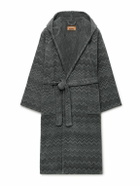 Missoni Home - Chalk Striped Cotton-Terry Jacquard Hooded Robe - Gray