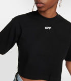 Off-White Logo cropped cotton-blend T-shirt