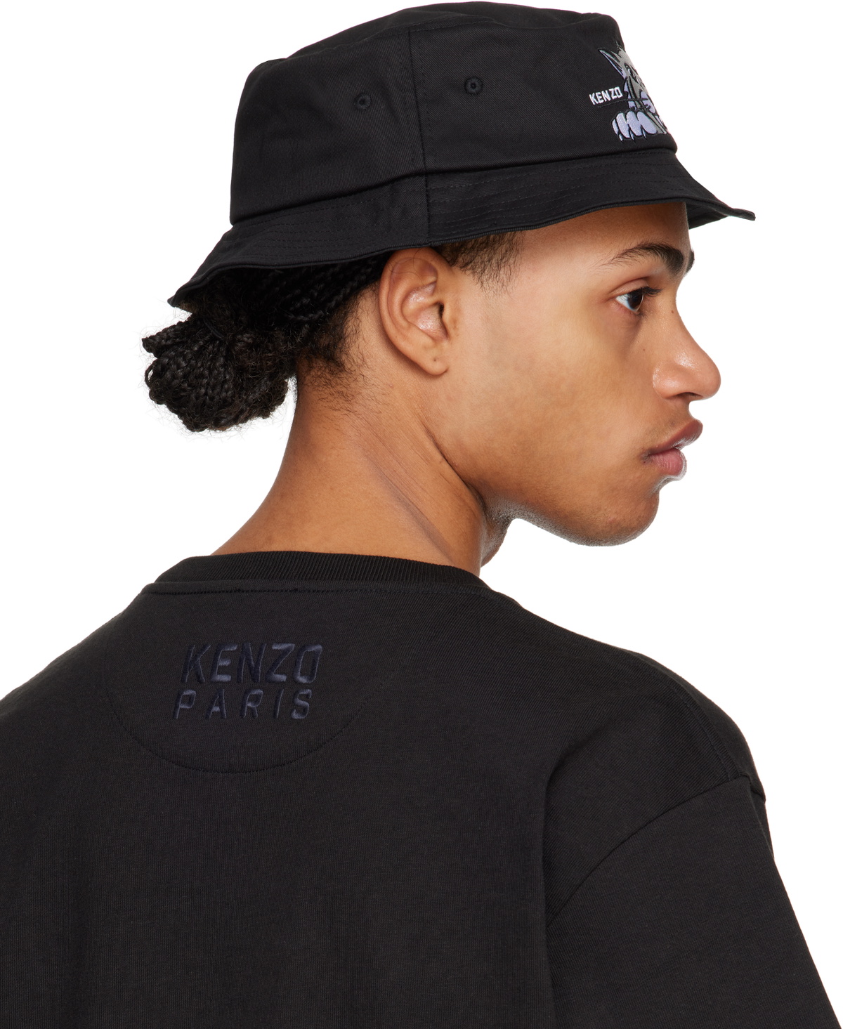Kenzo Black Kenzo Paris Logo Graphic Bucket Hat