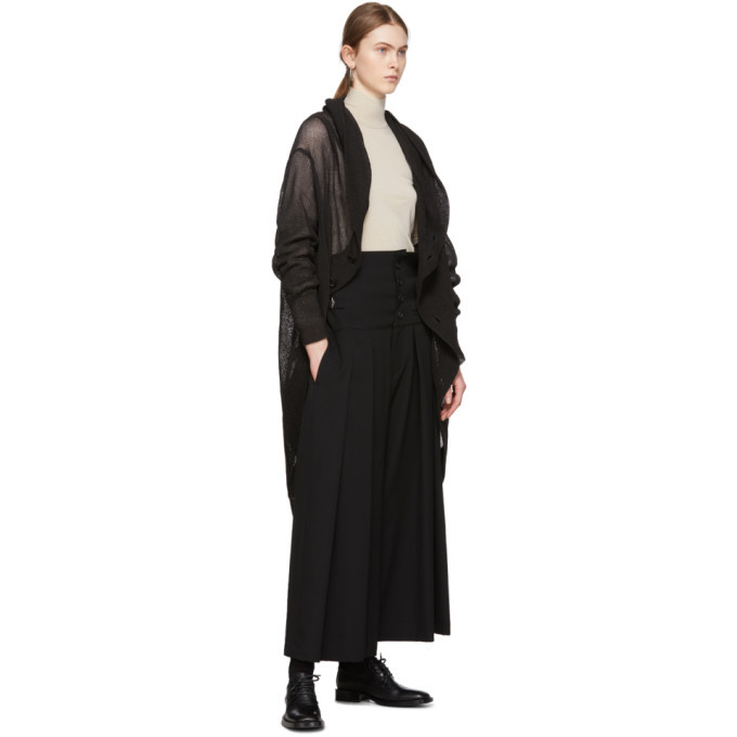Yohji Yamamoto Black Tuck Wide Trousers Yohji Yamamoto Yohji Yamamoto Black Tuck Wide Trousers Yohji Yamamoto