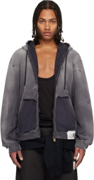 Maison MIHARA YASUHIRO Black Sun Faded Like Zip-Up Hoodie