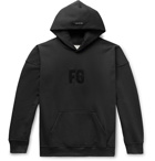 Fear of God - Oversized Logo-Appliquéd Loopback Cotton-Jersey Hoodie - Black