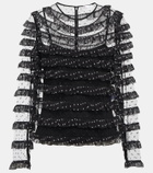 REDValentino Point d'esprit tulle and georgette blouse