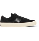 TOM FORD - Cambridge Leather-Trimmed Velvet Sneakers - Men - Black