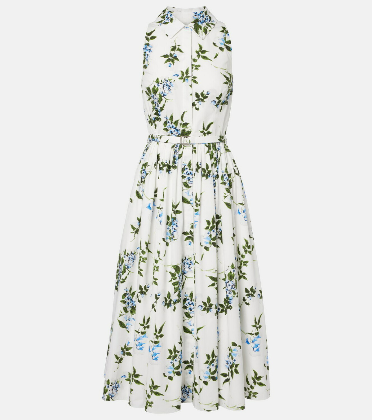 Emilia Wickstead Norika belted floral cotton shirt dress