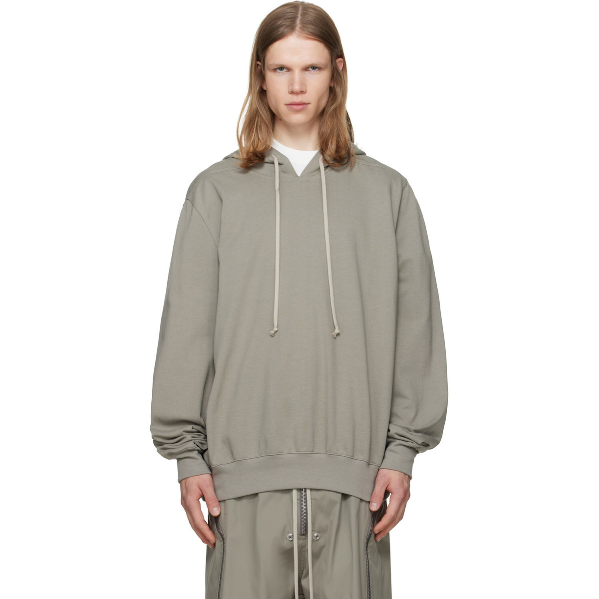 Rick Owens Taupe Tower Heavy Jersey Hoodie