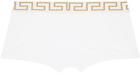 Versace Underwear Two-Pack White Greca Border Boxer Briefs