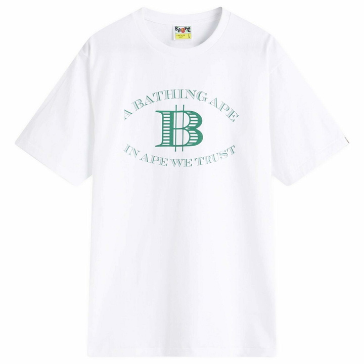 Photo: A Bathing Ape Men's Money B Logo T-Shirt in White