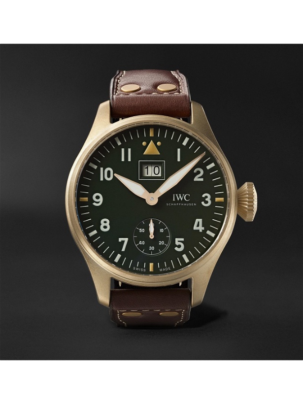 Photo: IWC Schaffhausen - Big Pilot's Big Date Spitfire ‘Mission Accomplished’ Limited Edition Hand-Wound 46.2mm Bronze and Leather Watch, Ref. No. IW510506
