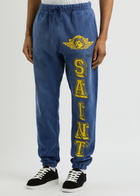 Saint Mxxxxxx Angels of Death Printed Cotton Sweatpants Navy