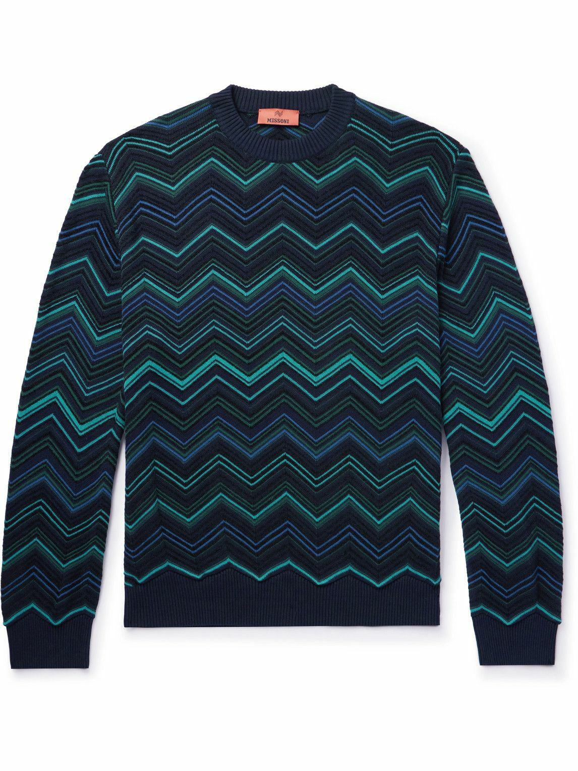 Missoni - Chevron Cotton-Blend Sweater - Blue Missoni