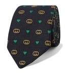 Gucci - 7.5cm Logo-Jacquard Wool and Silk-Blend Tie - Blue