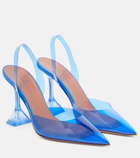 Amina Muaddi - Holli Glass PVC slingback pumps
