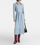 Gucci Interlocking G belted silk shirt dress