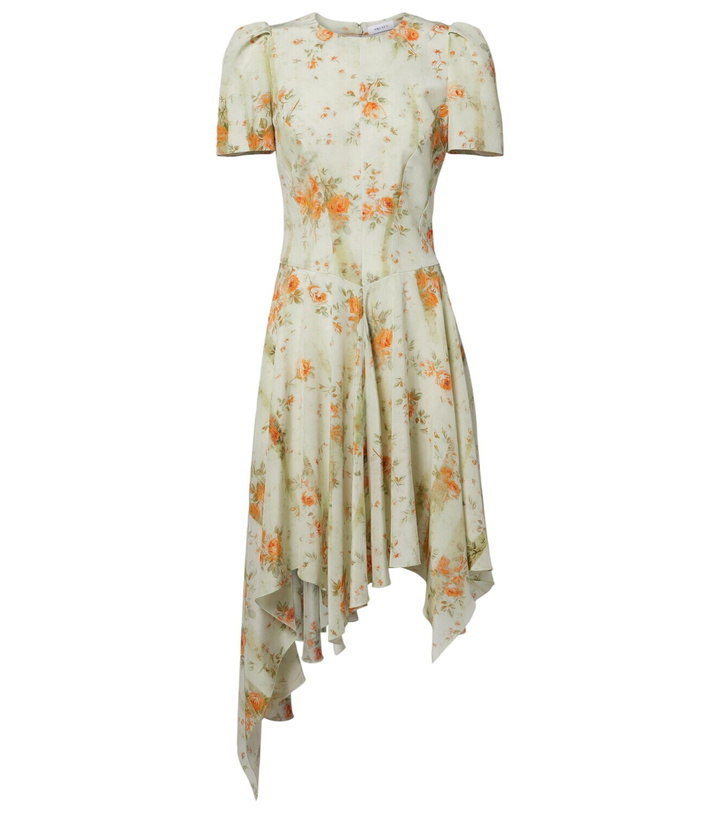 Photo: McQueen Floral asymmetric midi dress