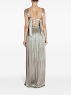 Maria Lucia Hohan Silver Serene Pleated Silk Gown