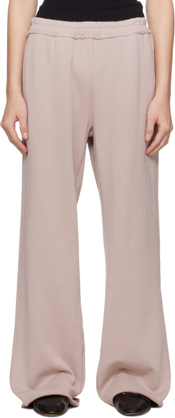 Photo: SKIMS Taupe French Terry Wide Leg Lounge Pants