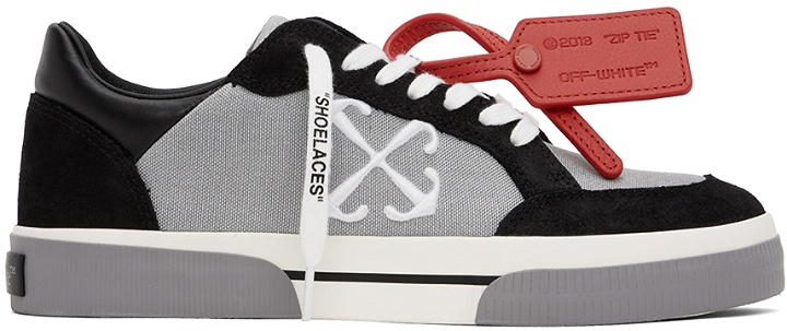 Photo: Off-White Gray & Black New Low Vulcanized Sneakers