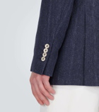 Brunello Cucinelli Striped linen, silk and wool blazer