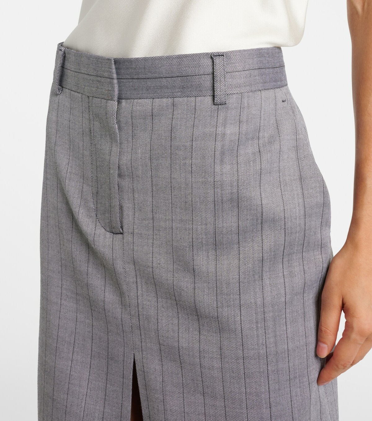 Stella McCartney Pinestripe wool midi skirt