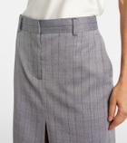 Stella McCartney Pinestripe wool midi skirt