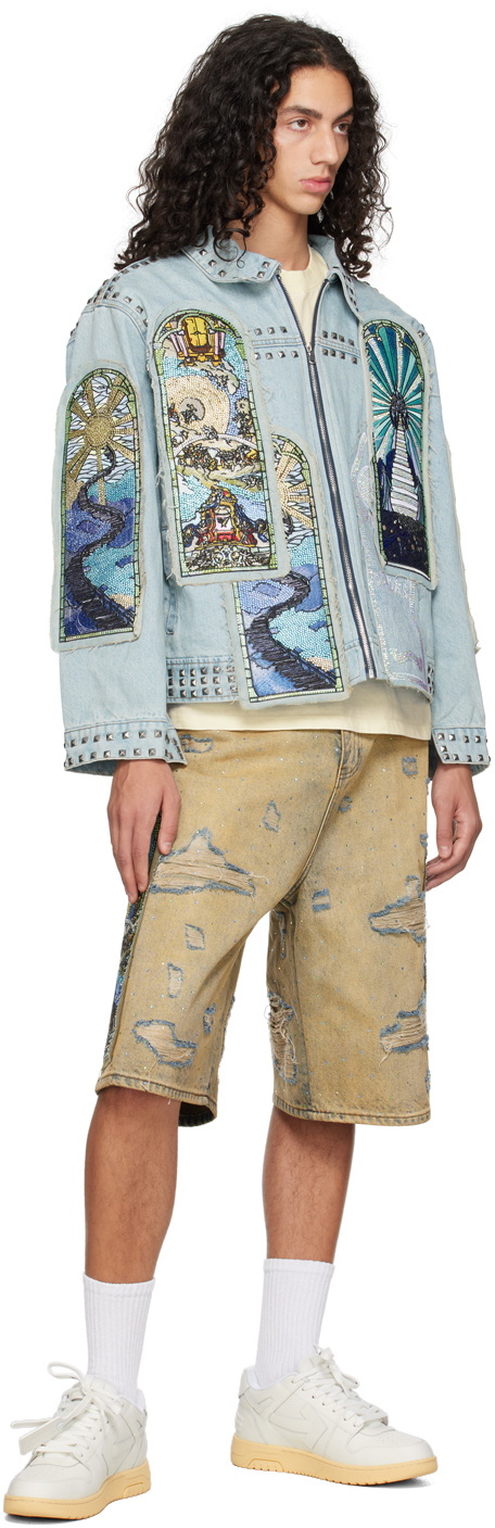 Who Decides War SSENSE Exclusive Blue Eternity Denim Jacket