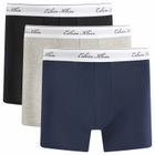 Calvin Klein Men's Icon Script Boxer Brief - 3 Pack in Black/Grey Heather/Dark Sapphire