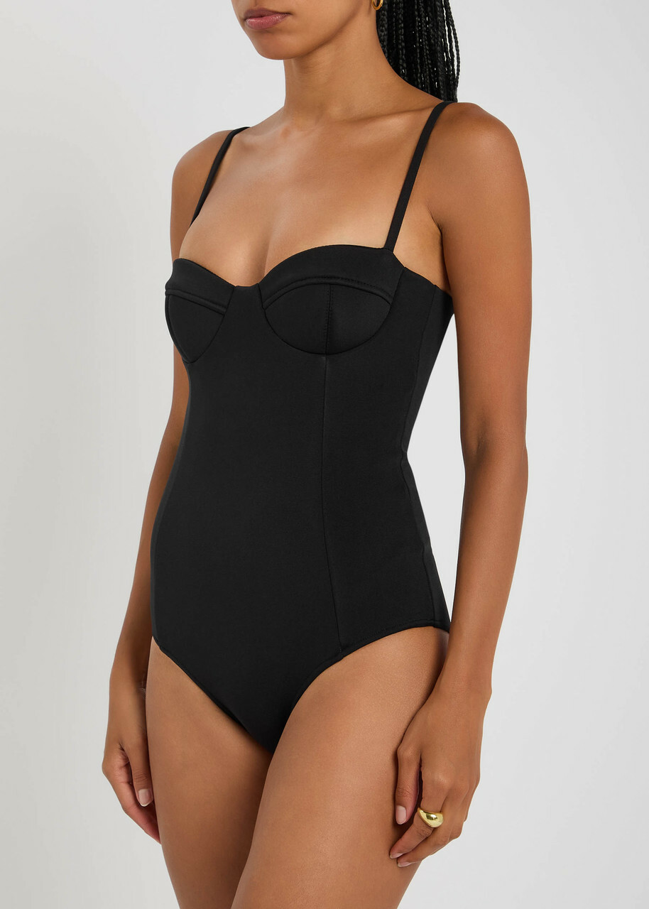 Esse Studios Panelled Jersey Bodysuit Black