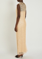 Shona Joy Everly Sequin-embellished Stretch-mesh Maxi Dress Beige