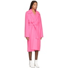 Helmut Lang Pink Alpaca and Wool Coat
