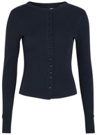 Citizens OF Humanity Kari Ribbed Cotton-blend Cardigan Navy