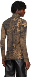 MM6 Maison Margiela Brown Floral Turtleneck