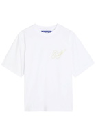 Picante Butterfly Printed Cotton T-shirt White