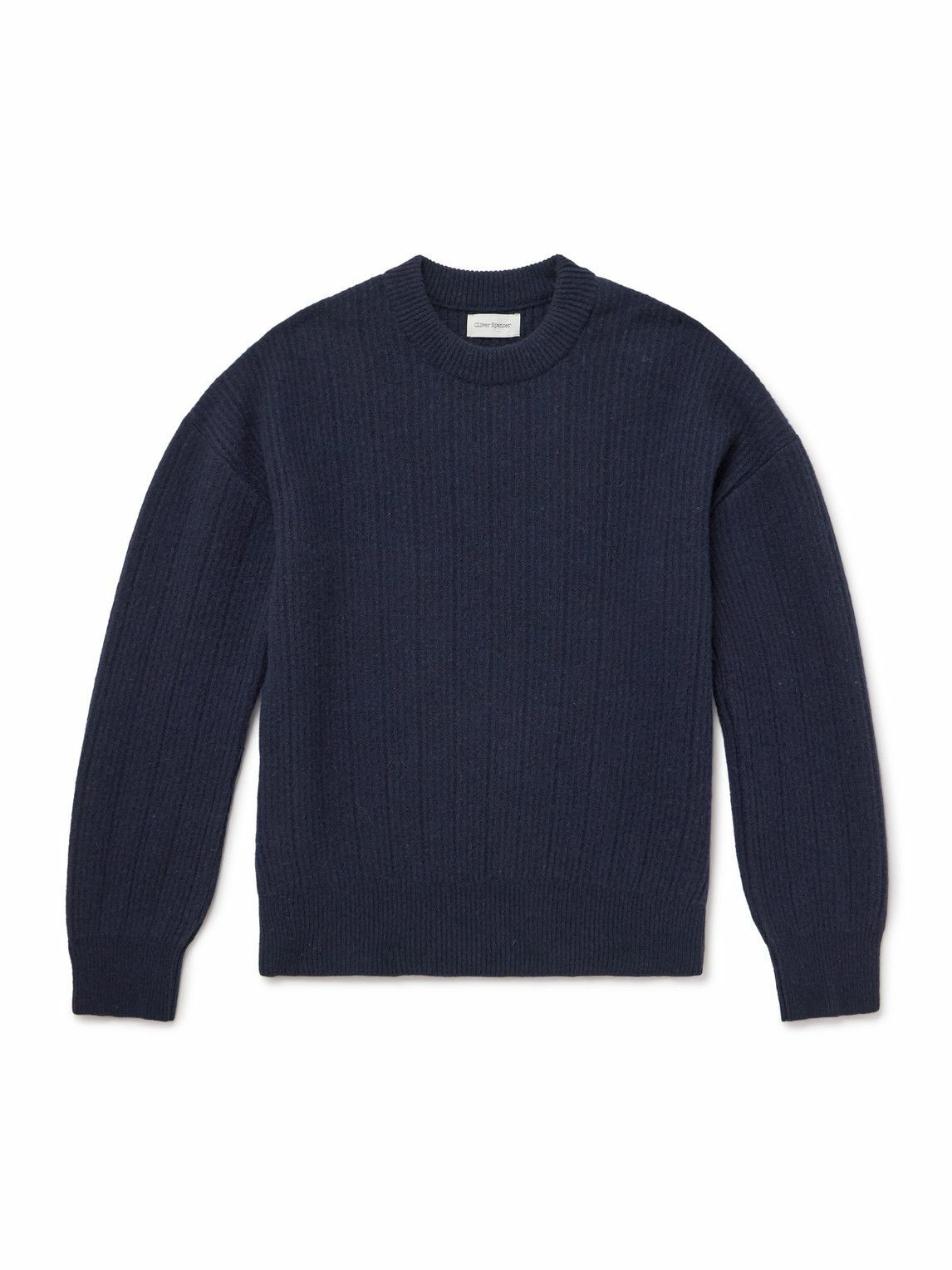 Oliver Spencer - Burley Ribbed Wool Sweater - Blue
