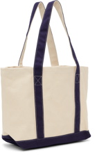 Sporty & Rich Navy & Off-White Embroidered Tote