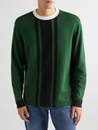 Mr P. - Striped Cotton and Lyocell-Blend Sweater - Green