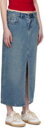 WYNN HAMLYN Indigo Washed Denim Maxi Skirt